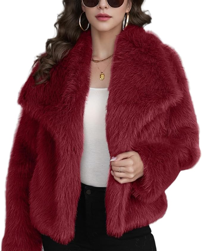 Winter Plush Warm Fluffy Lapel Coat