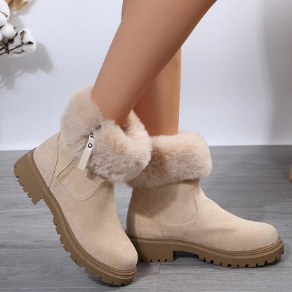 Women’s Plush Winter Side-Zip Snow Boots