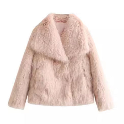 Winter Plush Warm Fluffy Lapel Coat