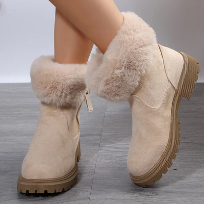Women’s Plush Winter Side-Zip Snow Boots