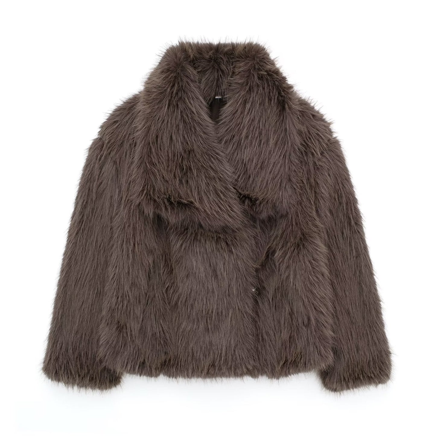 Winter Plush Warm Fluffy Lapel Coat