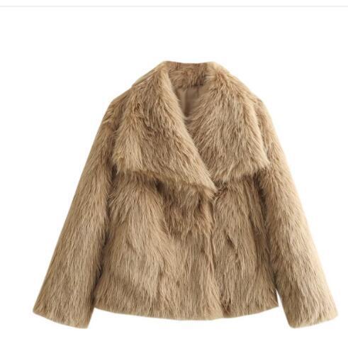 Winter Plush Warm Fluffy Lapel Coat