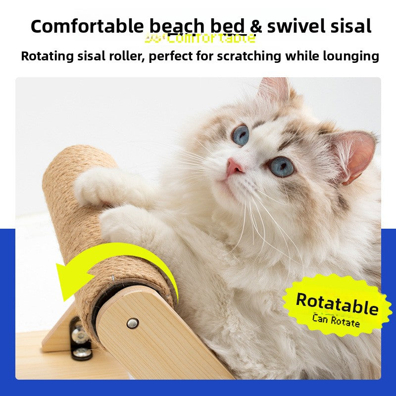 All-Season Elevated Cat Bed with Scratch Post