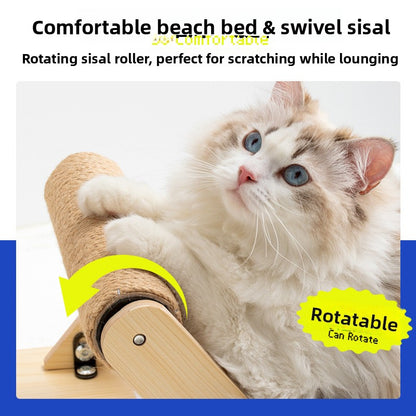 All-Season Elevated Cat Bed with Scratch Post