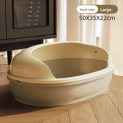 Semi-Enclosed Cat Litter Box for Multiple Cats