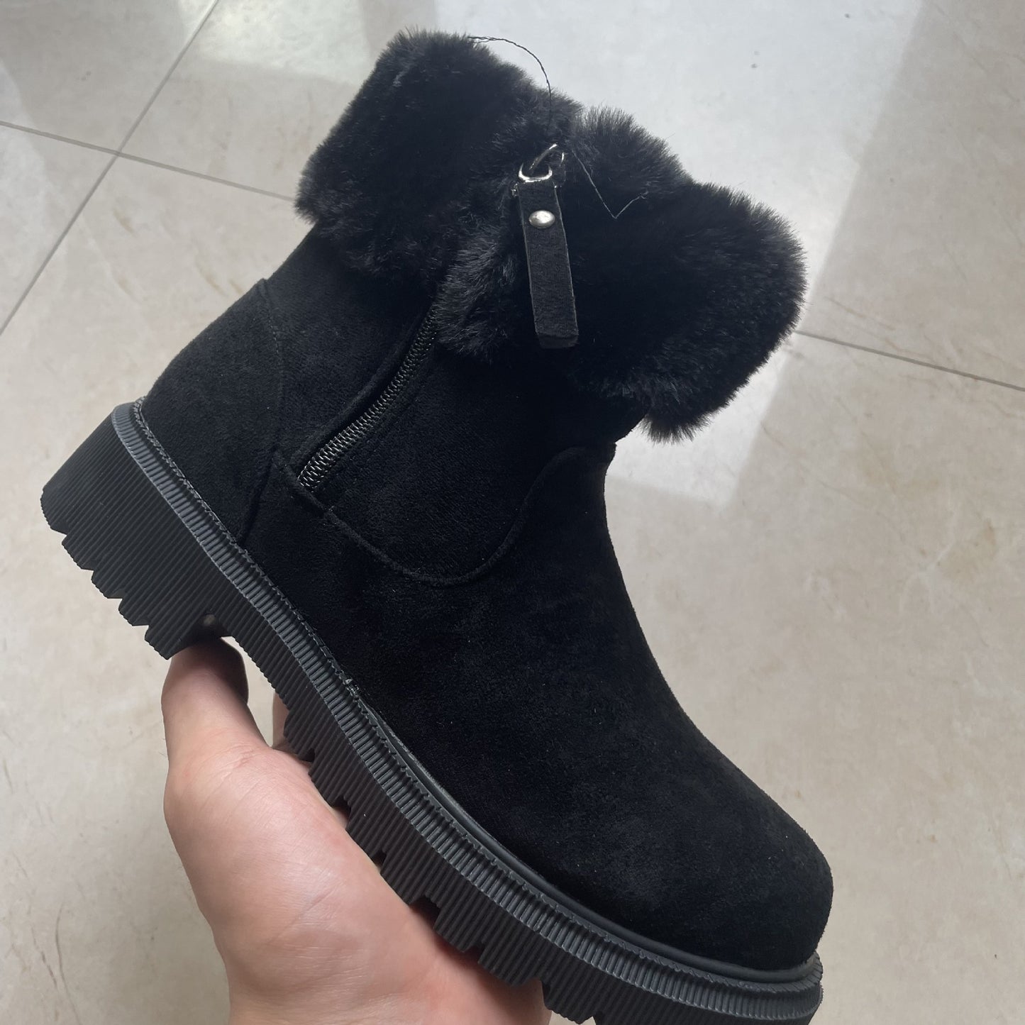 Women’s Plush Winter Side-Zip Snow Boots