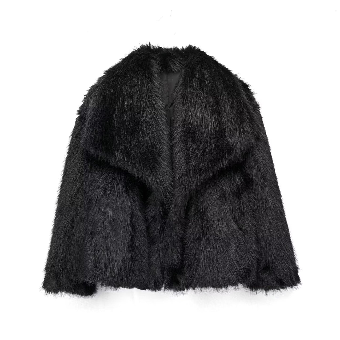 Winter Plush Warm Fluffy Lapel Coat