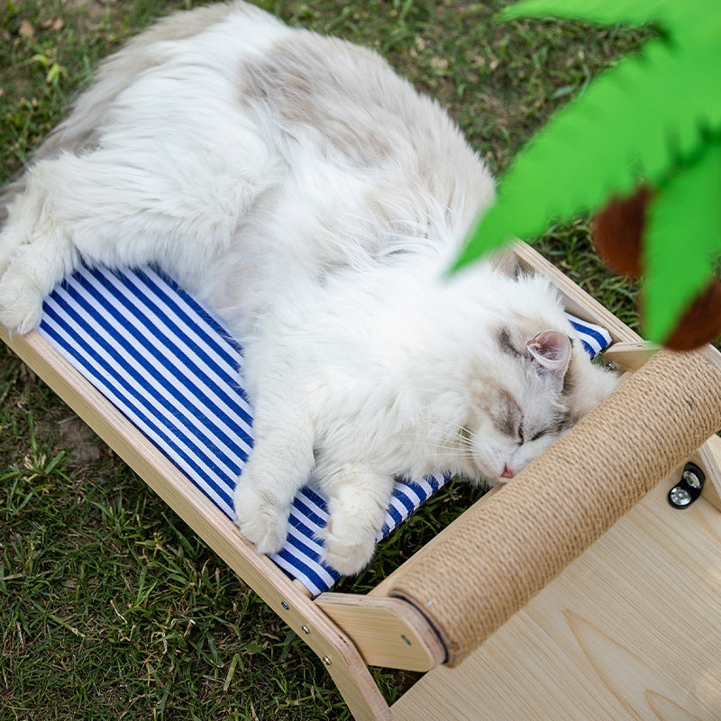 All-Season Elevated Cat Bed with Scratch Post