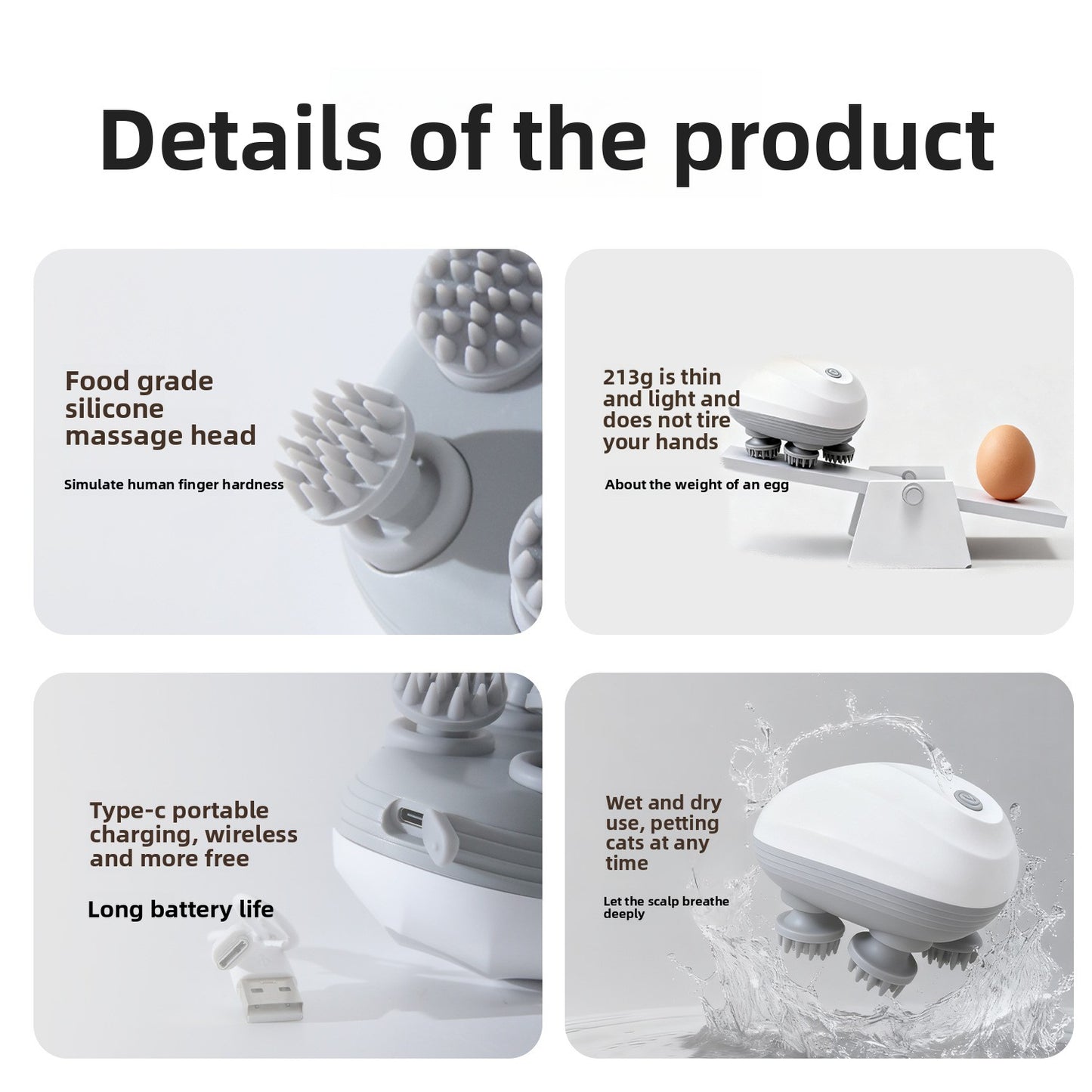Waterproof Cat Massager & Interactive Toy