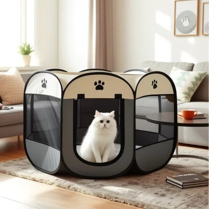 Portable Enclosed Pet Tent for Recovery & Comfort