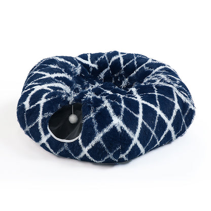 Plush Foldable Cat Tunnel Bed