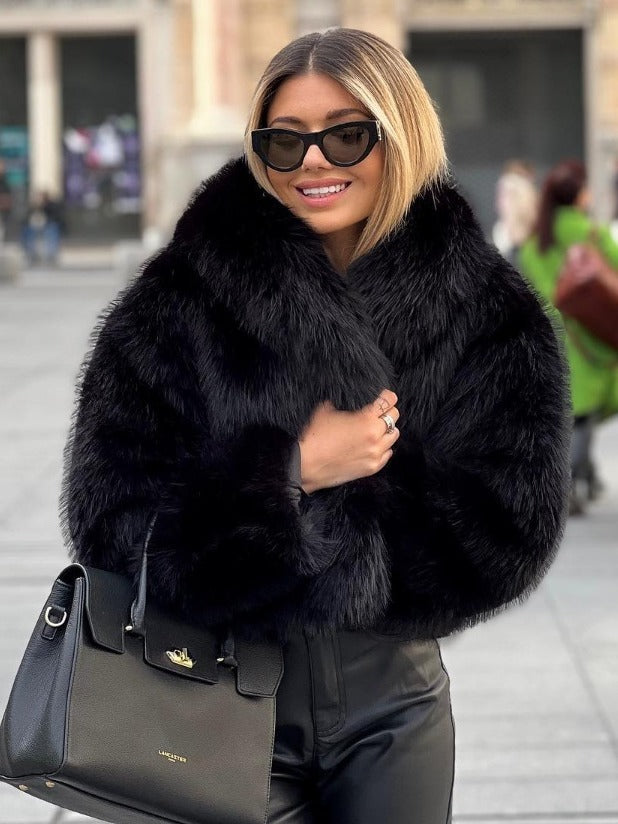 Winter Plush Warm Fluffy Lapel Coat