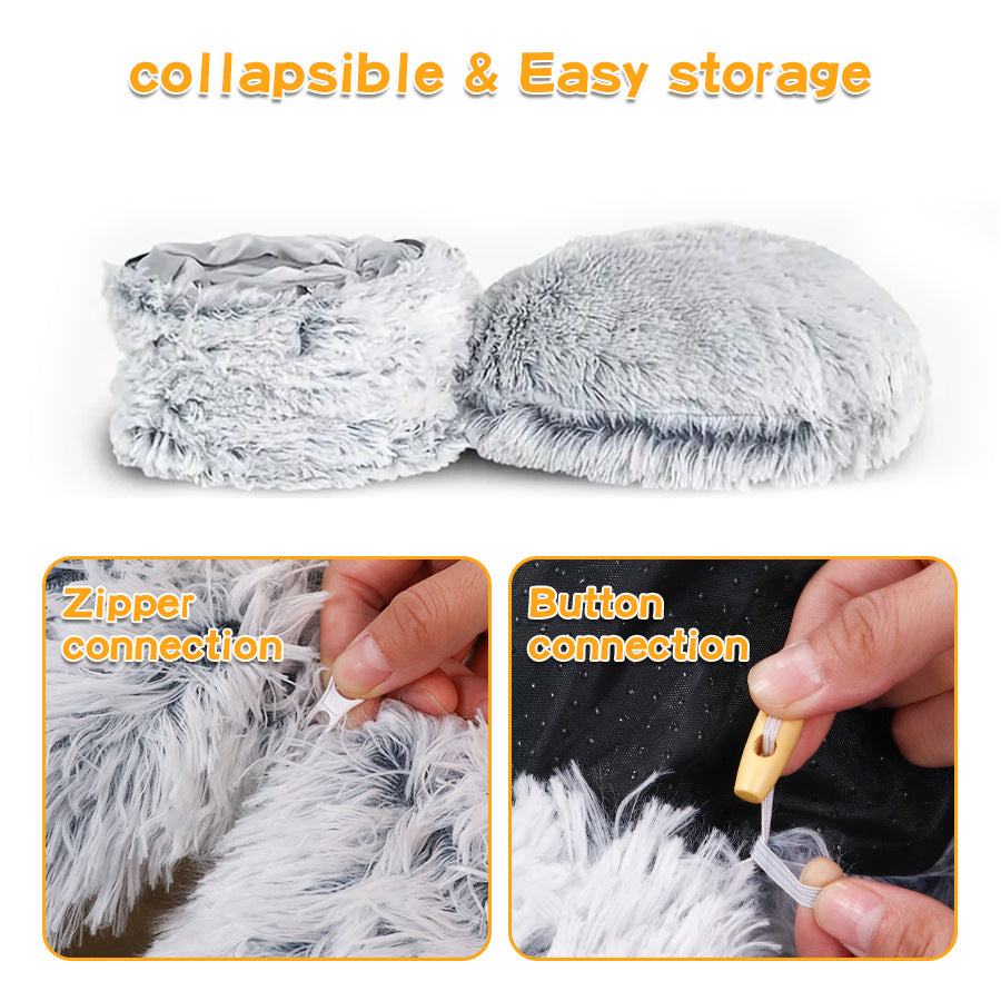 Plush Foldable Cat Tunnel Bed