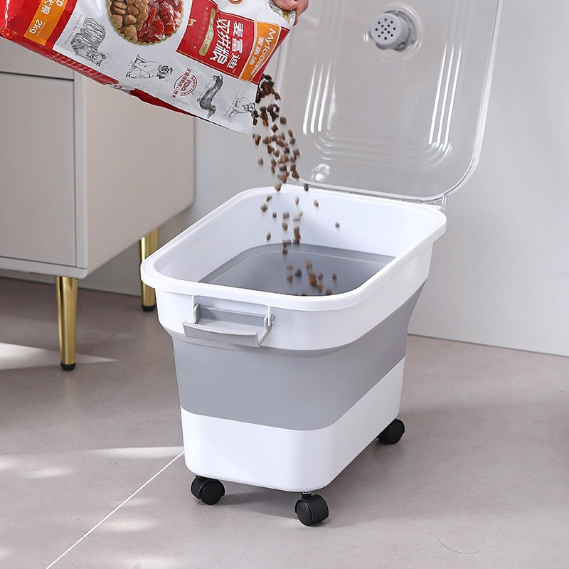 Pet Foldable Dog Food Bucket