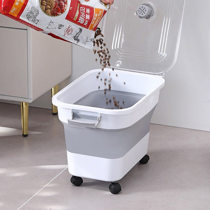 Pet Foldable Dog Food Bucket