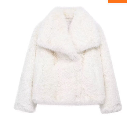 Winter Plush Warm Fluffy Lapel Coat