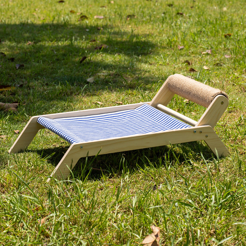 All-Season Elevated Cat Bed with Scratch Post