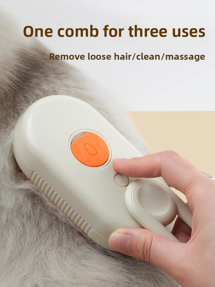 Steam Spray Pet Grooming Comb with Massage & Hair Removal