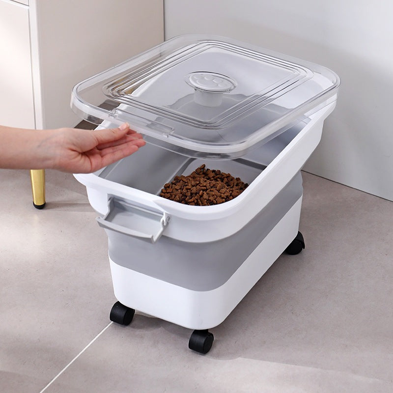 Pet Foldable Dog Food Bucket