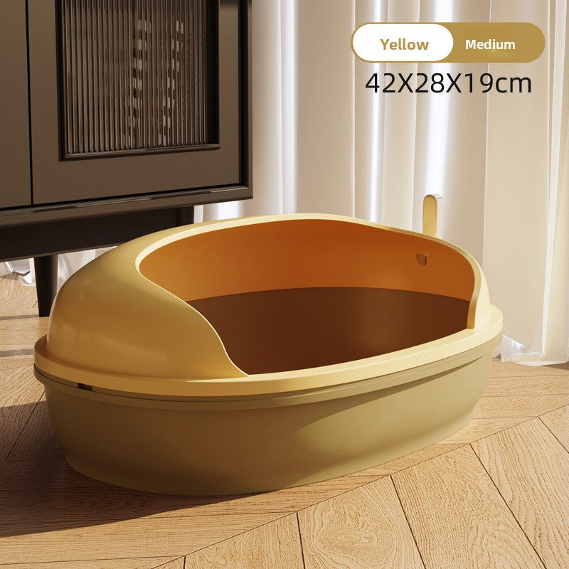 Semi-Enclosed Cat Litter Box for Multiple Cats