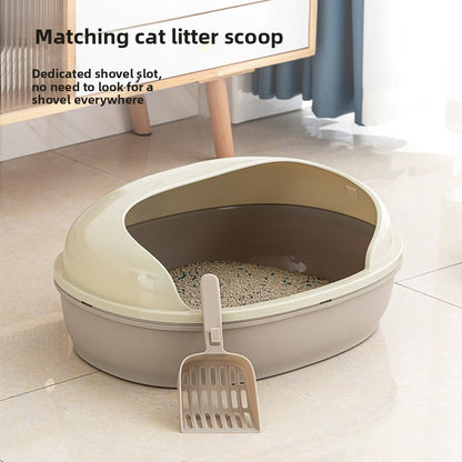 Semi-Enclosed Cat Litter Box for Multiple Cats
