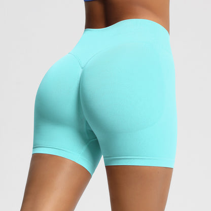 Seamless Three-section Waist Fitness Shorts Women's High Top Sports Yoga Shorts