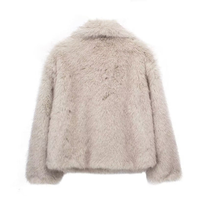Winter Plush Warm Fluffy Lapel Coat