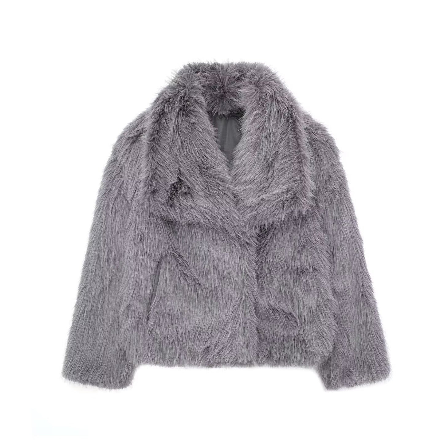 Winter Plush Warm Fluffy Lapel Coat
