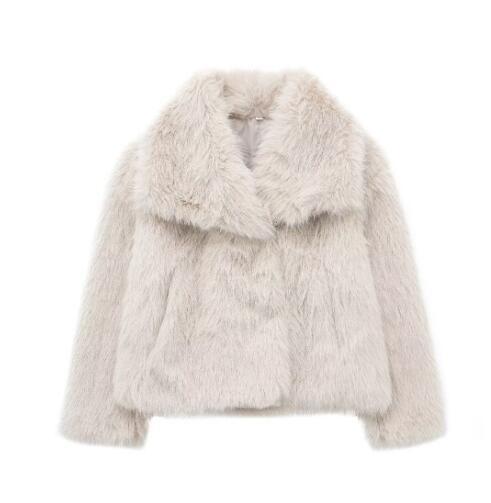 Winter Plush Warm Fluffy Lapel Coat