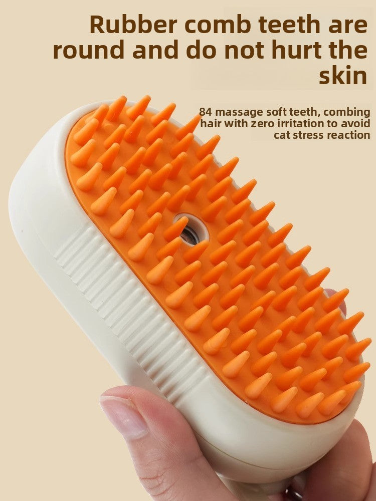 Steam Spray Pet Grooming Comb with Massage & Hair Removal