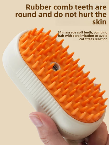 Steam Spray Pet Grooming Comb with Massage & Hair Removal