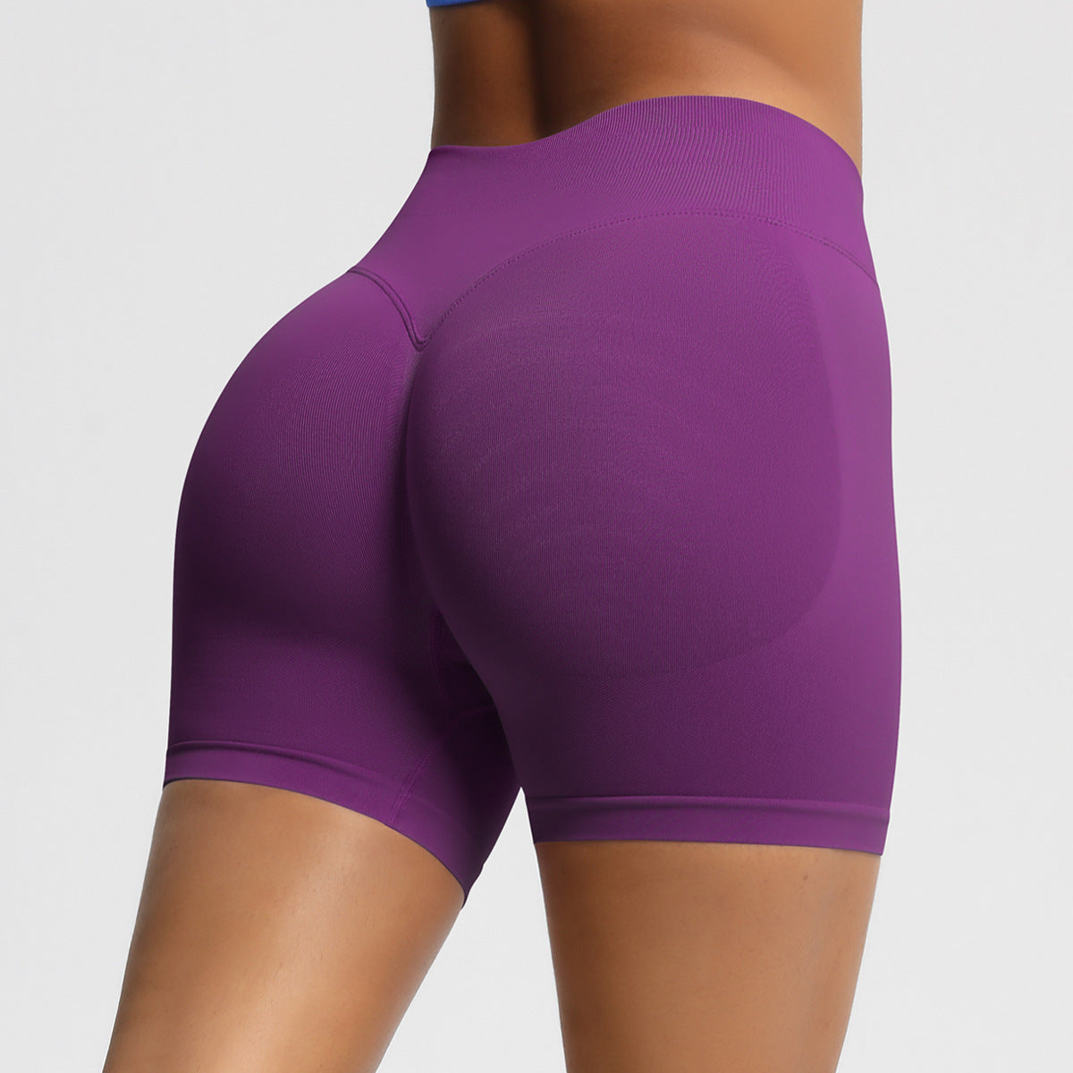 Seamless Three-section Waist Fitness Shorts Women's High Top Sports Yoga Shorts