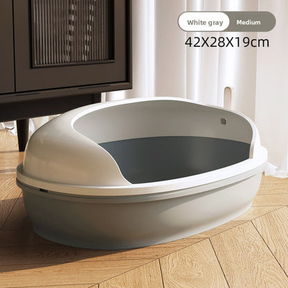 Semi-Enclosed Cat Litter Box for Multiple Cats